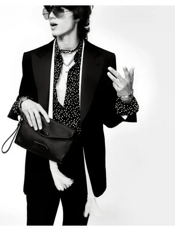 CREPE DE CHINE FLUID FIT SHIRT BLACK + WHITE online